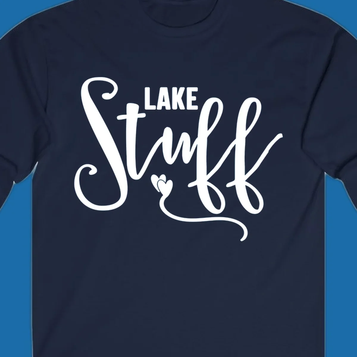 White text 'LAKE Stuff' with a heart detail, on a black background.