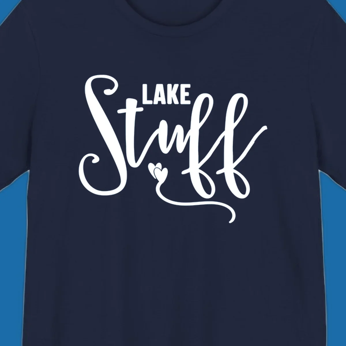 White text 'LAKE Stuff' with a heart detail, on a black background.