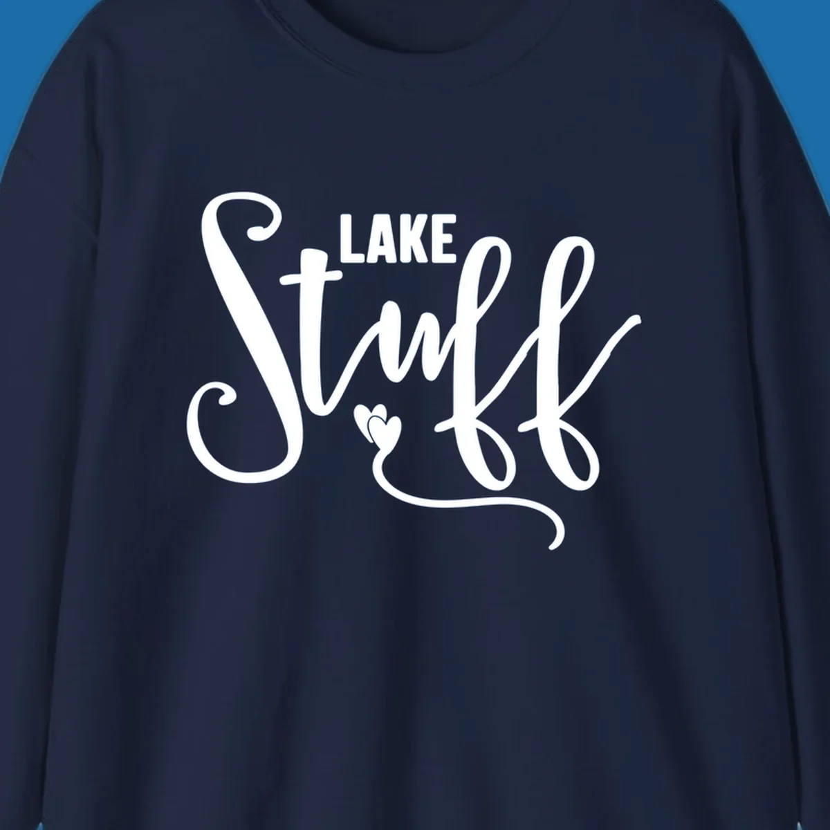 White text 'LAKE Stuff' with a heart detail, on a black background.