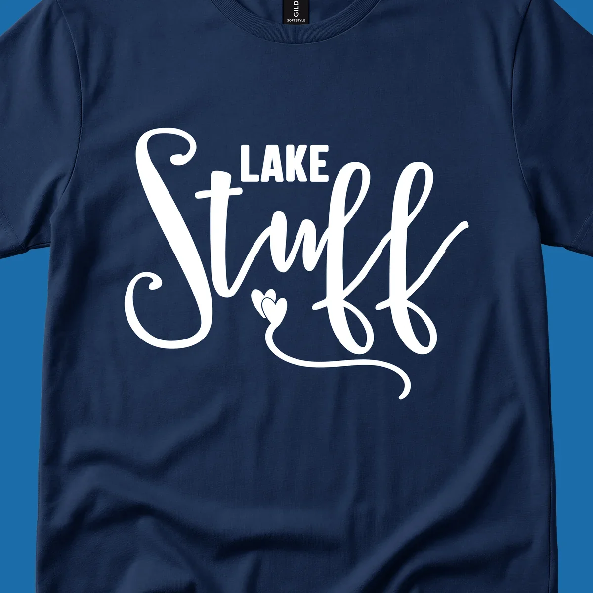 White text 'LAKE Stuff' with a heart detail, on a black background.