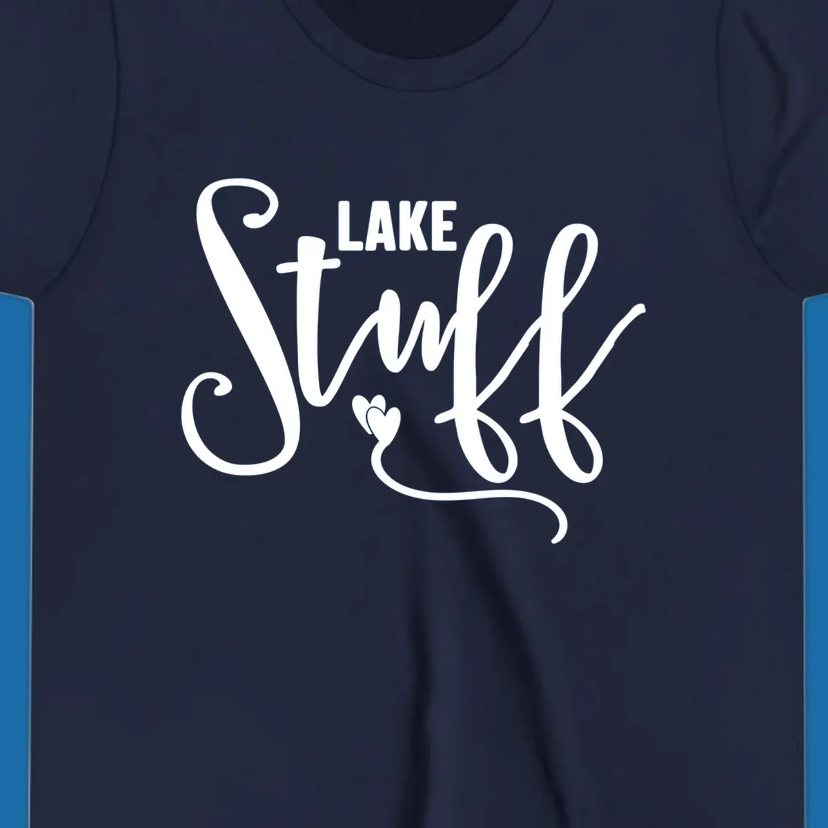 White text 'LAKE Stuff' with a heart detail, on a black background.