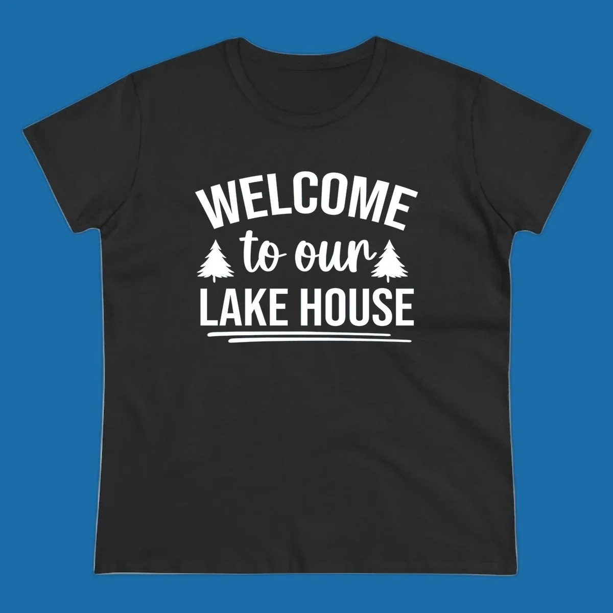 Welcome to our lake house design with trees. lake-house-welcome.