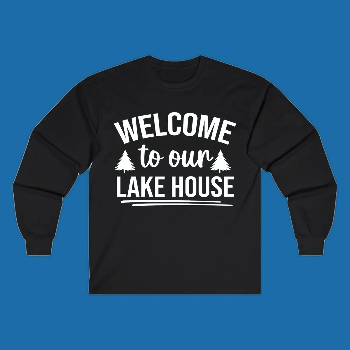 Welcome to our lake house design with trees. lake-house-welcome.