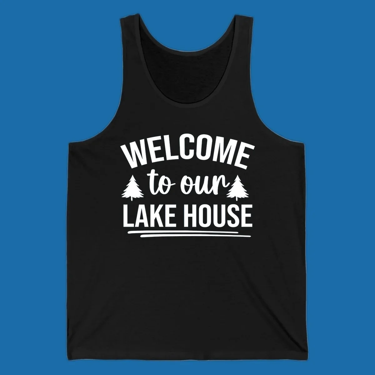 Welcome to our lake house design with trees. lake-house-welcome.