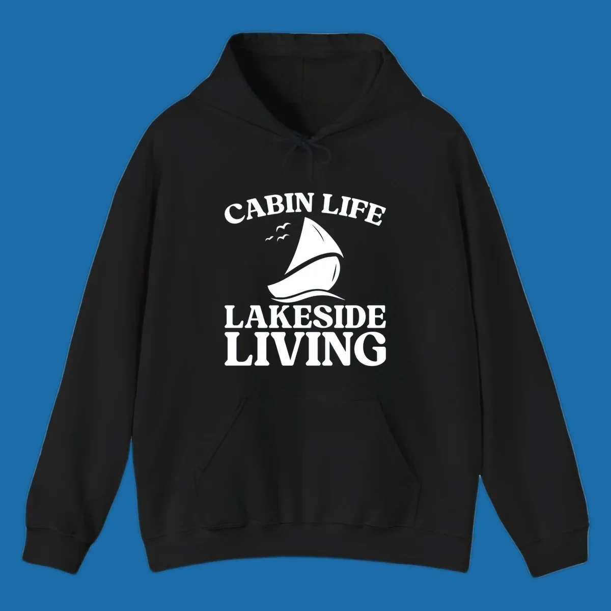 Cabin Life Lakeside Living sailboat graphic