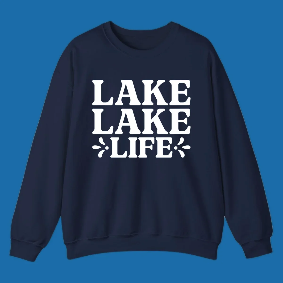 Lake Life Retro Typography stacked text design with floral accents.