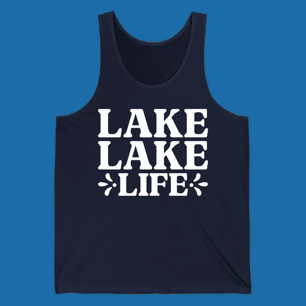 Lake Life Retro Typography stacked text design with floral accents.