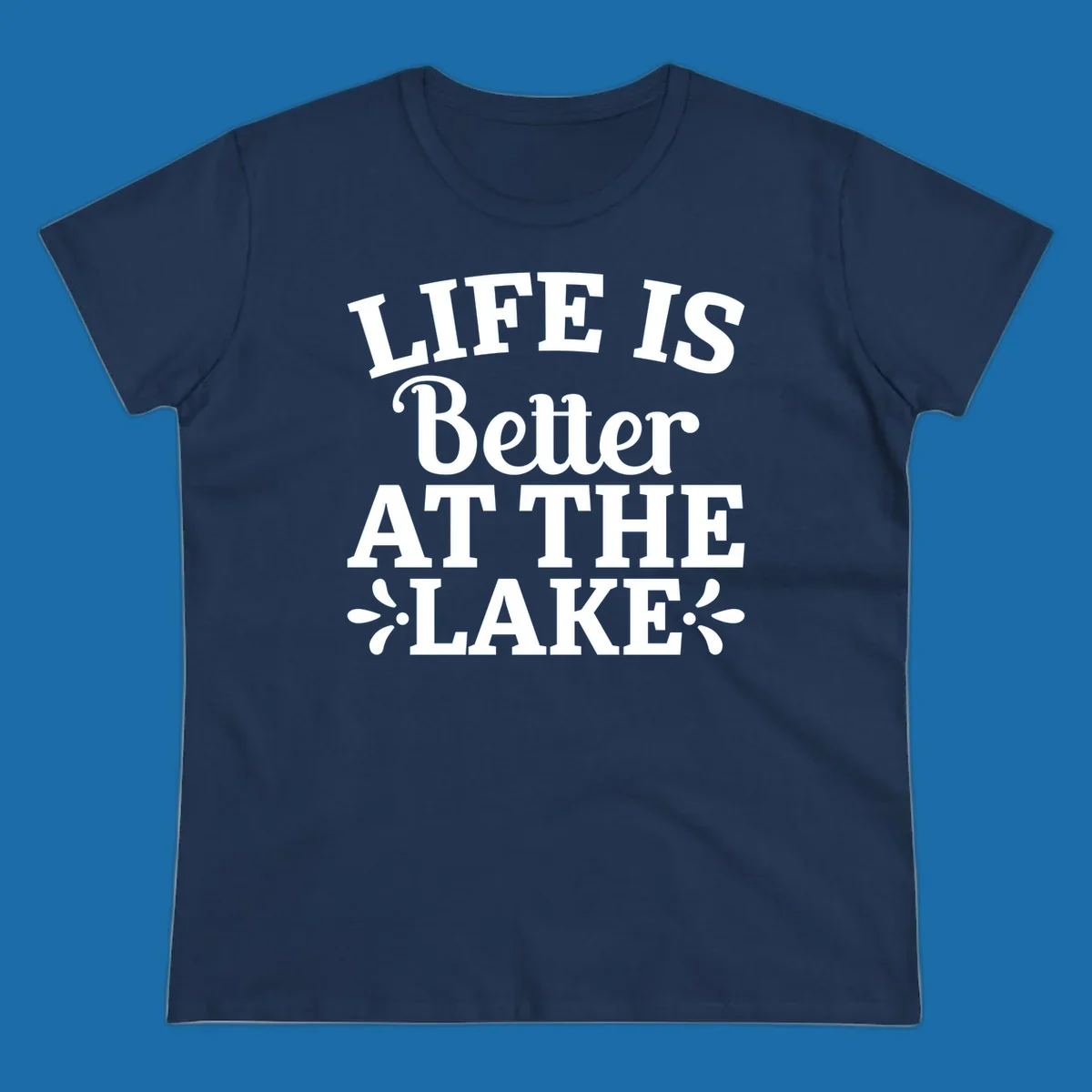 Life is better at the lake quote with decorative elements.