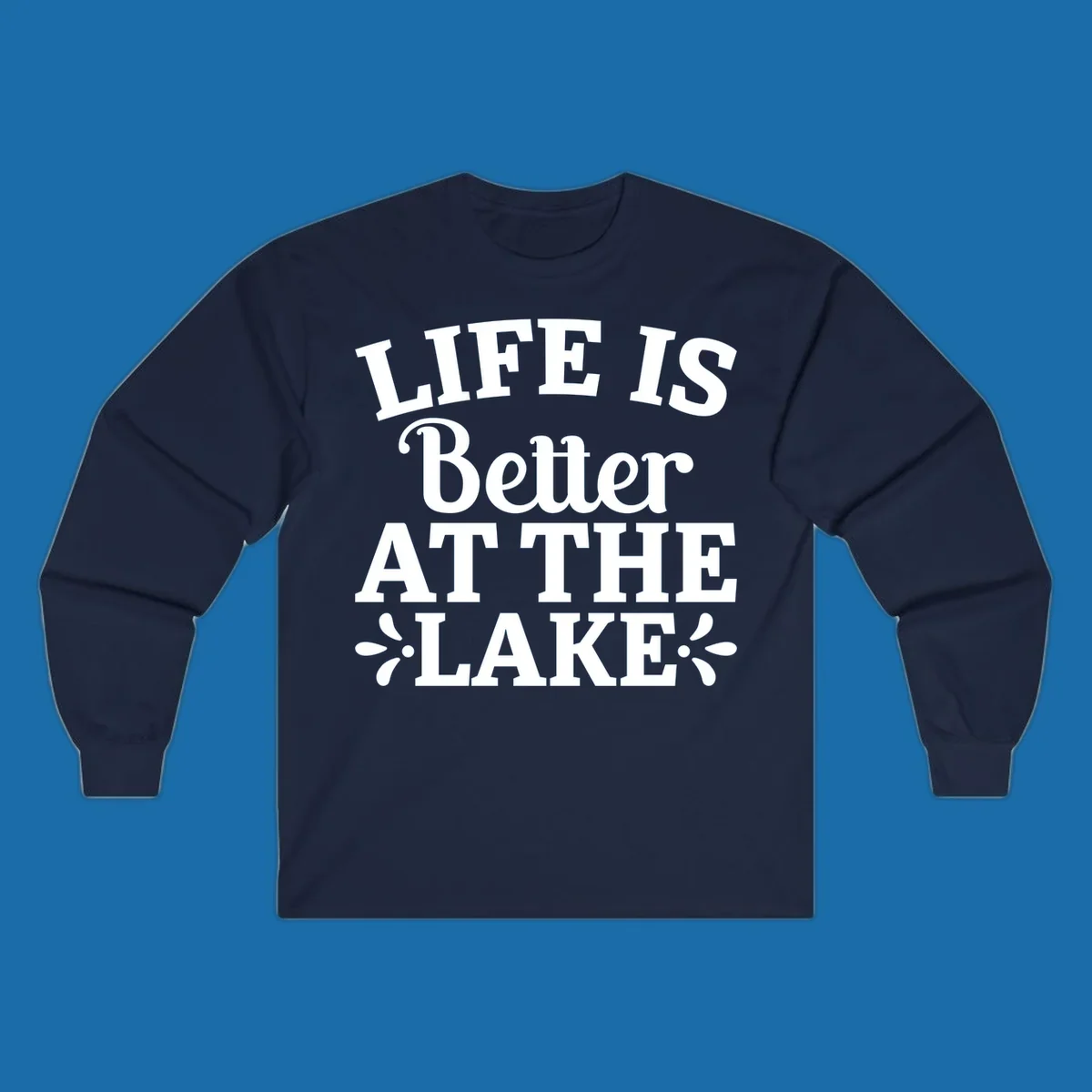 Life is better at the lake quote with decorative elements.