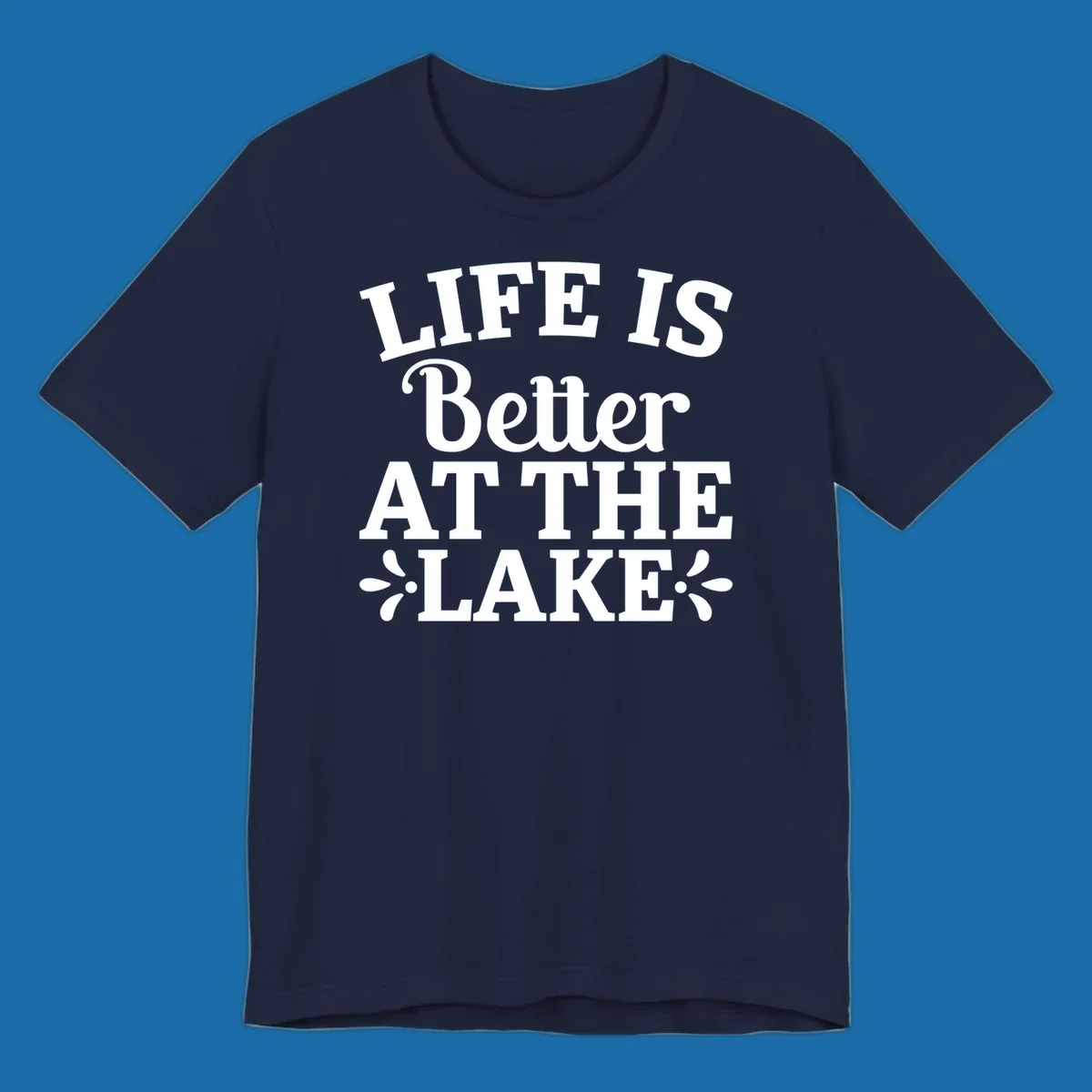 Life is better at the lake quote with decorative elements.