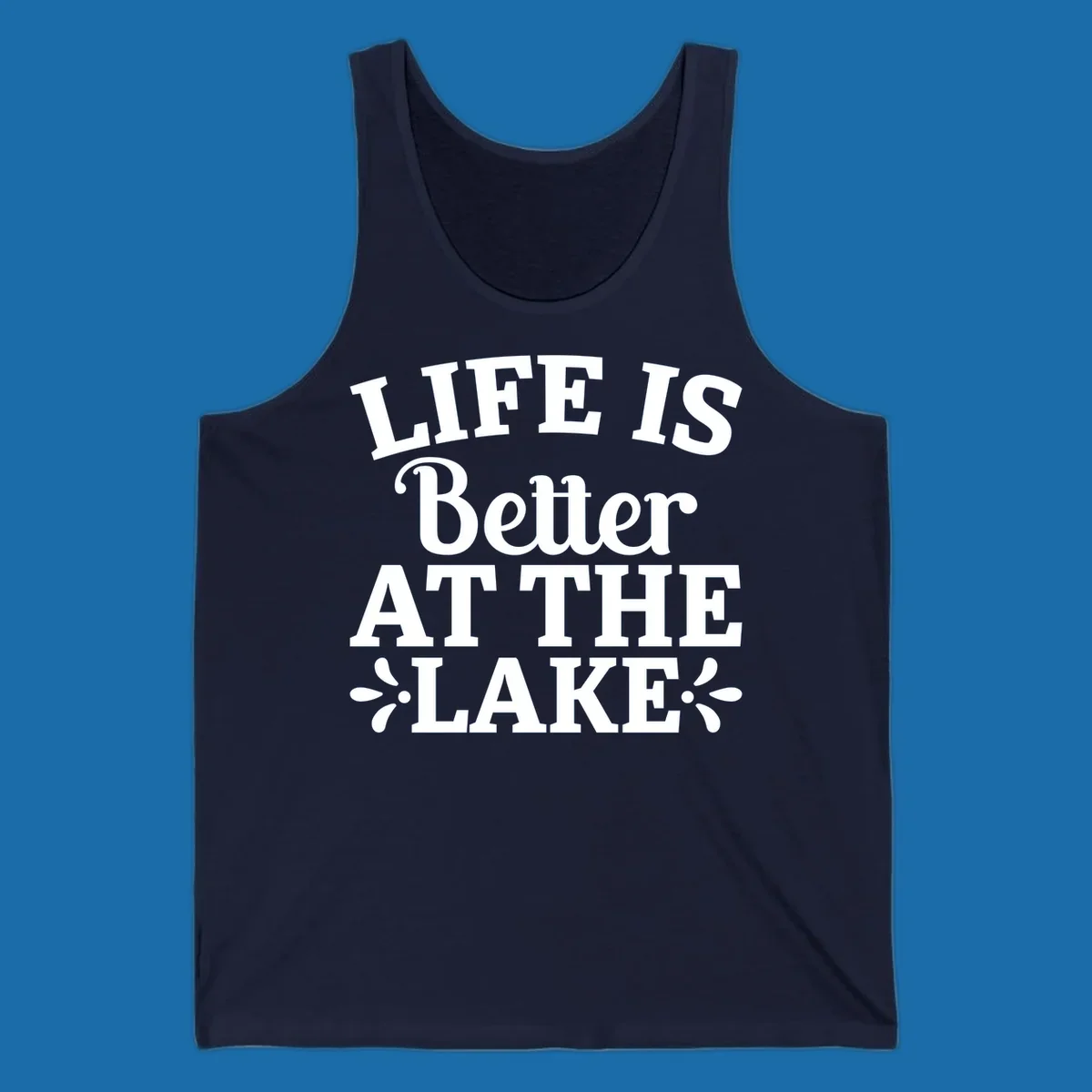 Life is better at the lake quote with decorative elements.