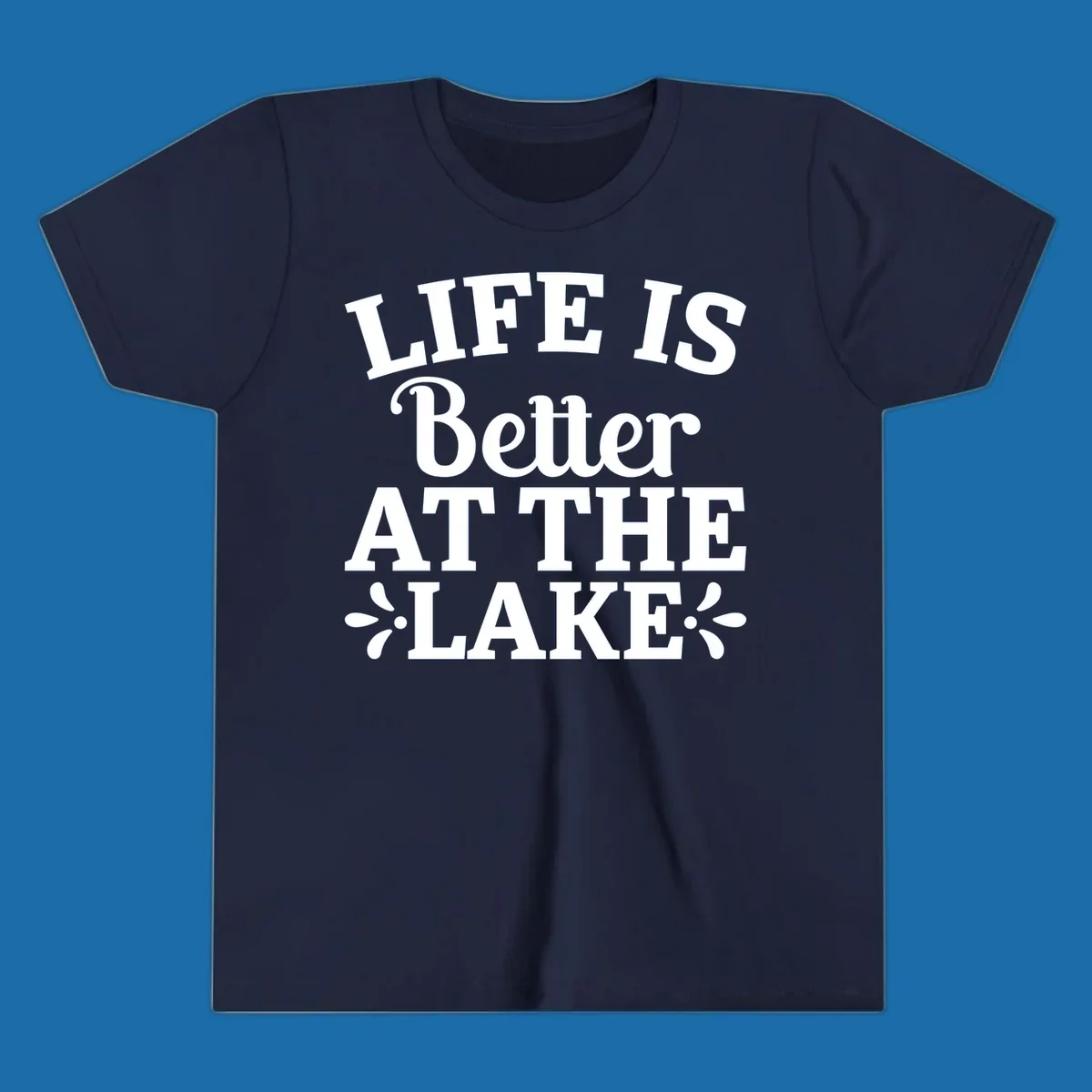 Life is better at the lake quote with decorative elements.