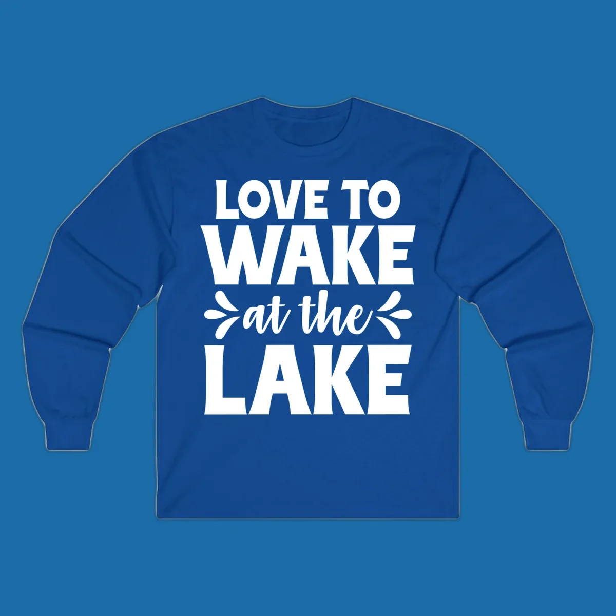 Typography design for 'Love To Wake At The Lake' featuring bold white lettering.