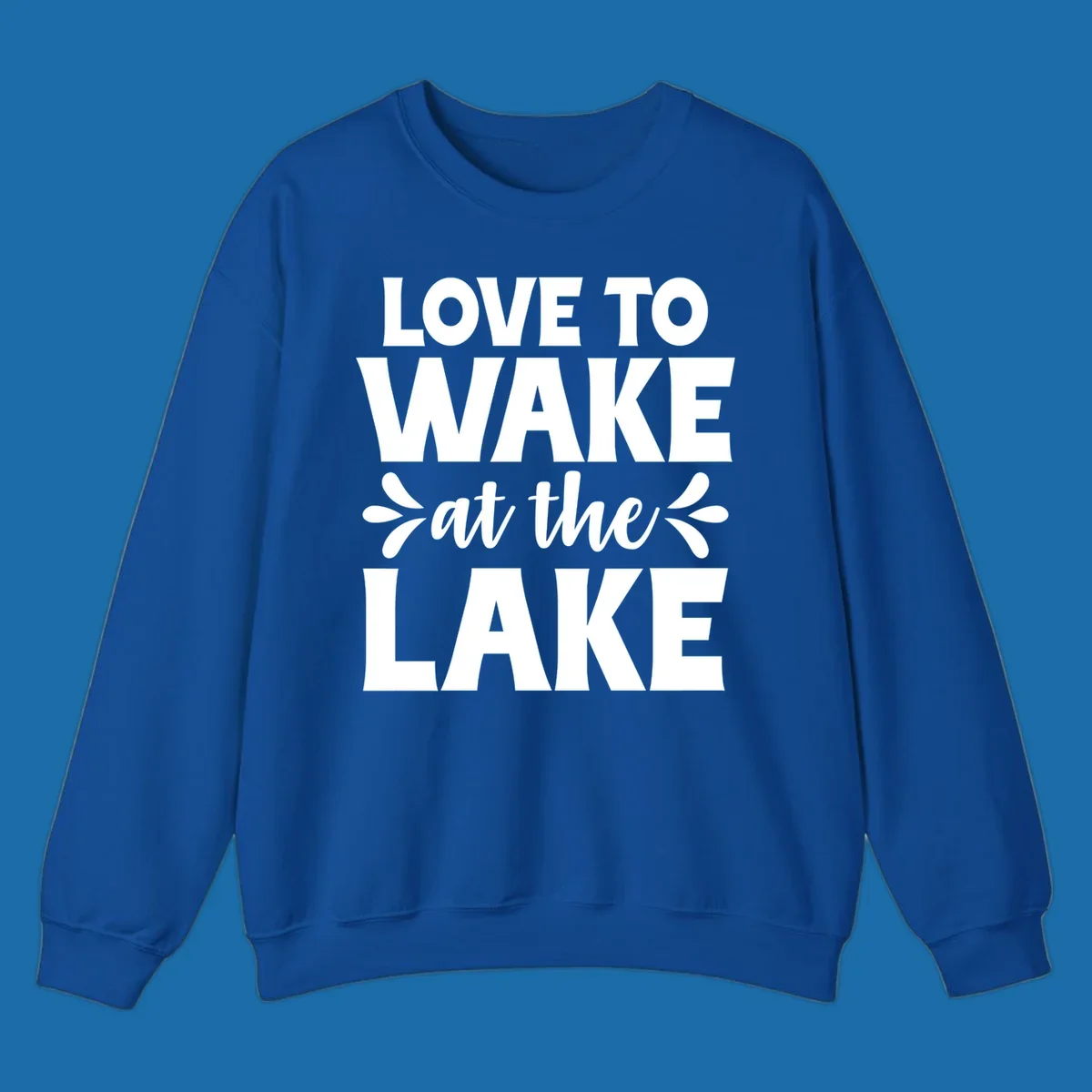 Typography design for 'Love To Wake At The Lake' featuring bold white lettering.