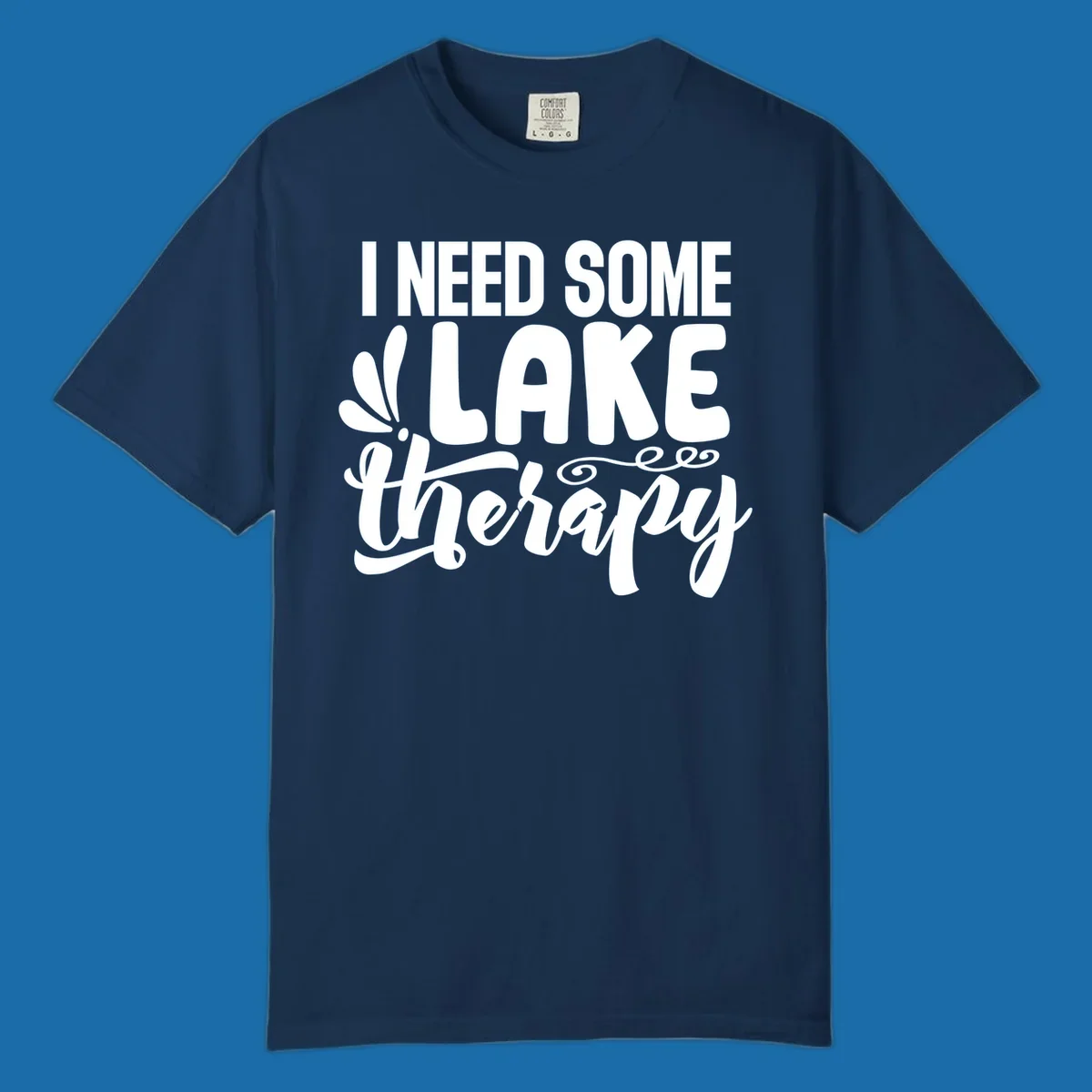 I need some lake therapy text design with decorative elements.