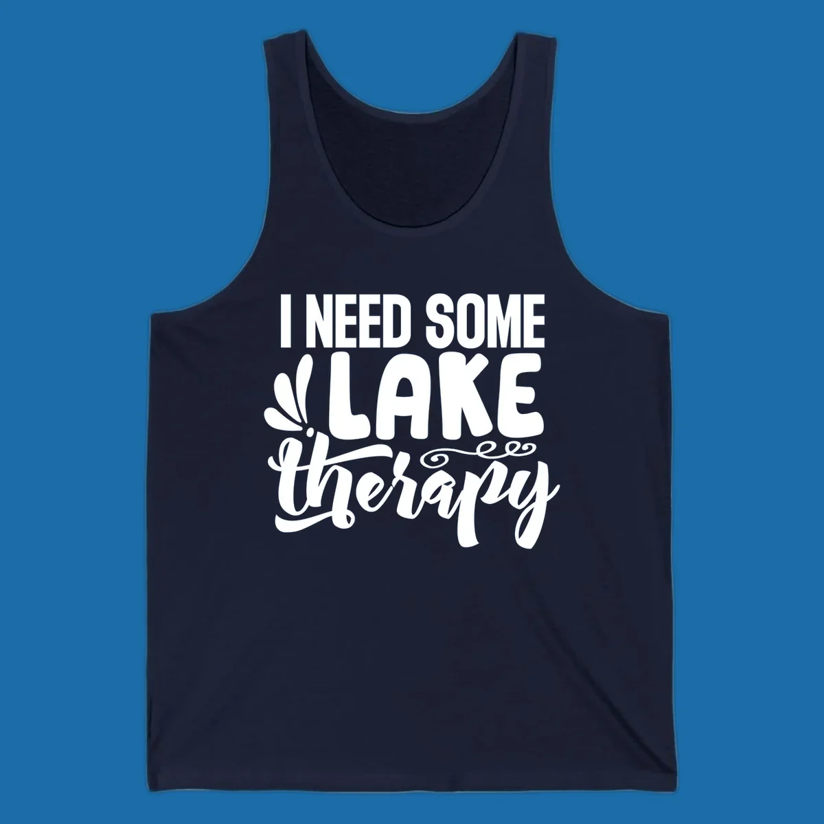 I need some lake therapy text design with decorative elements.