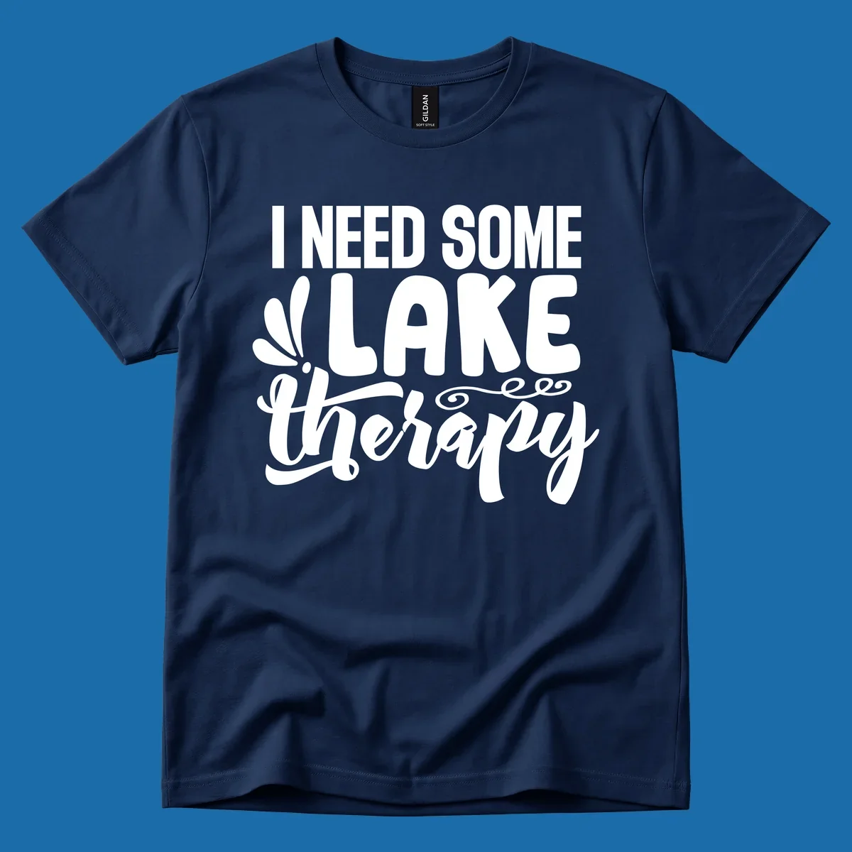 I need some lake therapy text design with decorative elements.