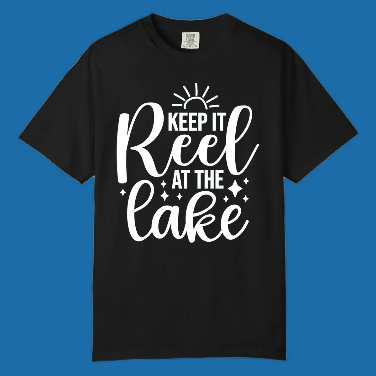 Keep It Reel At The Lake text and graphics design