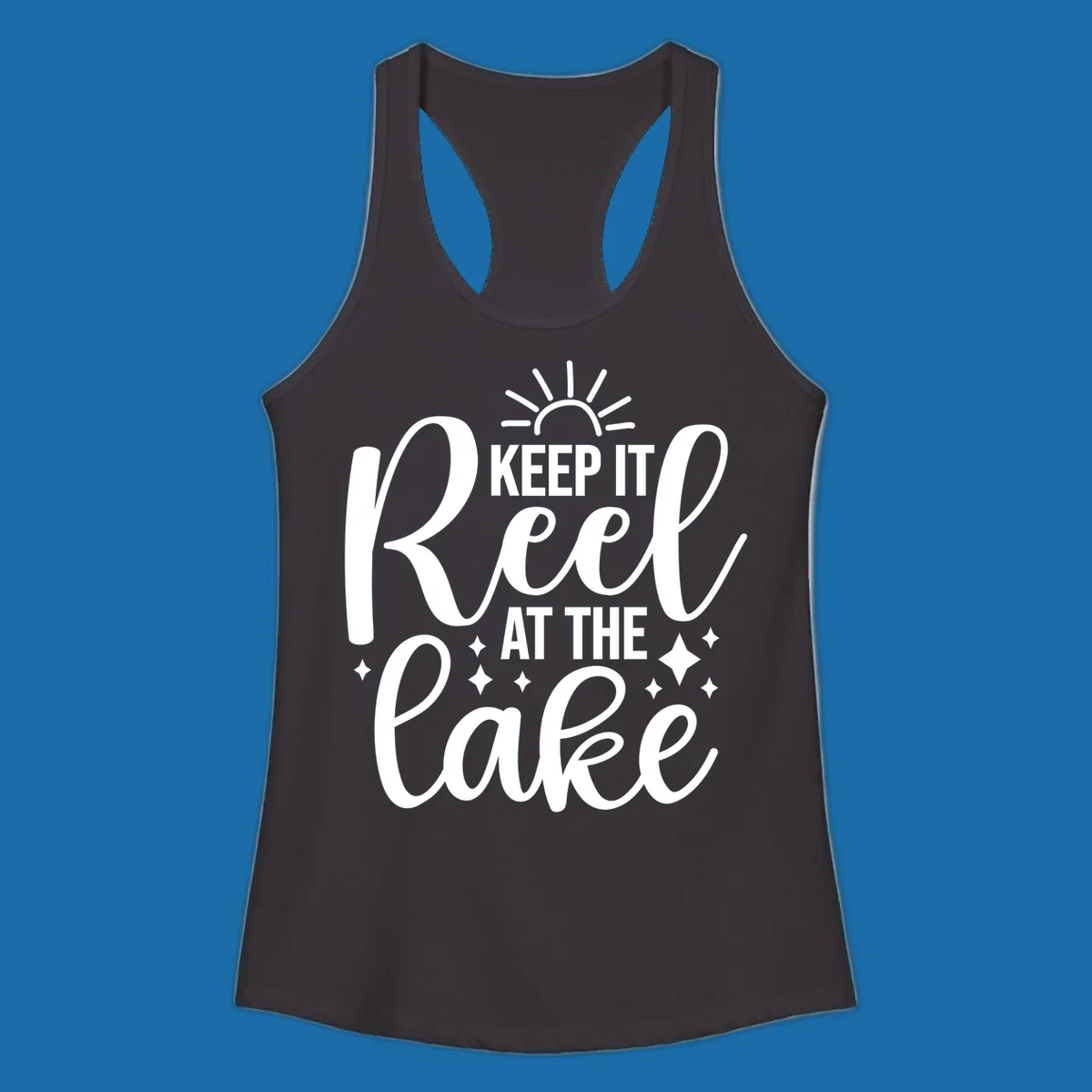 Keep It Reel At The Lake text and graphics design