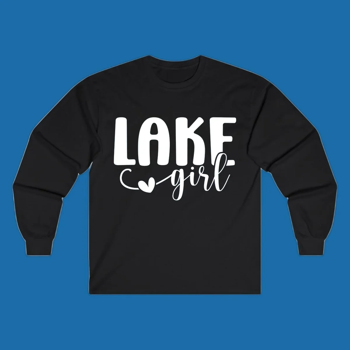 Lake girl text design with a heart accent.
