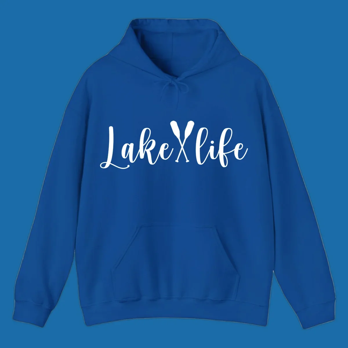 White text 'Lake Life' with crossed oars on a black background, representing lake-life-oars.