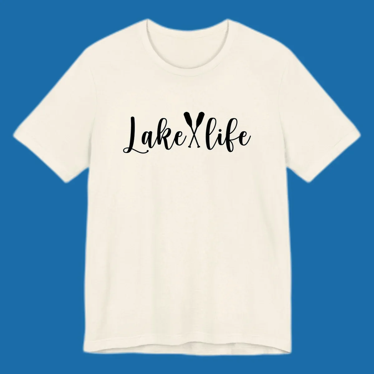 White text 'Lake Life' with crossed oars on a black background, representing lake-life-oars.