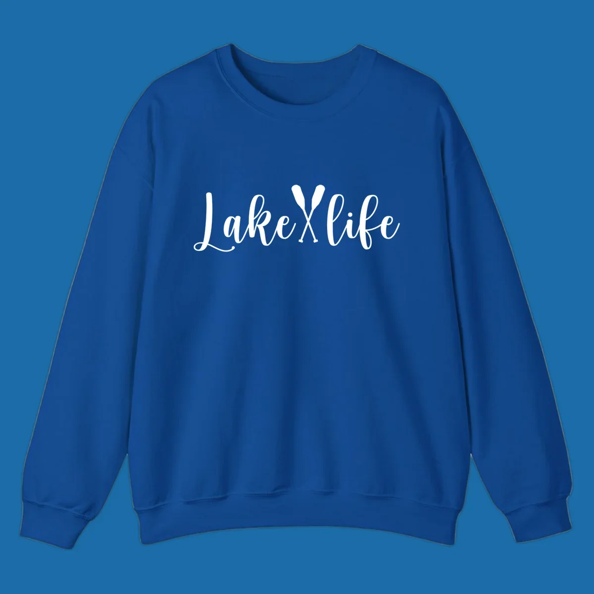 White text 'Lake Life' with crossed oars on a black background, representing lake-life-oars.