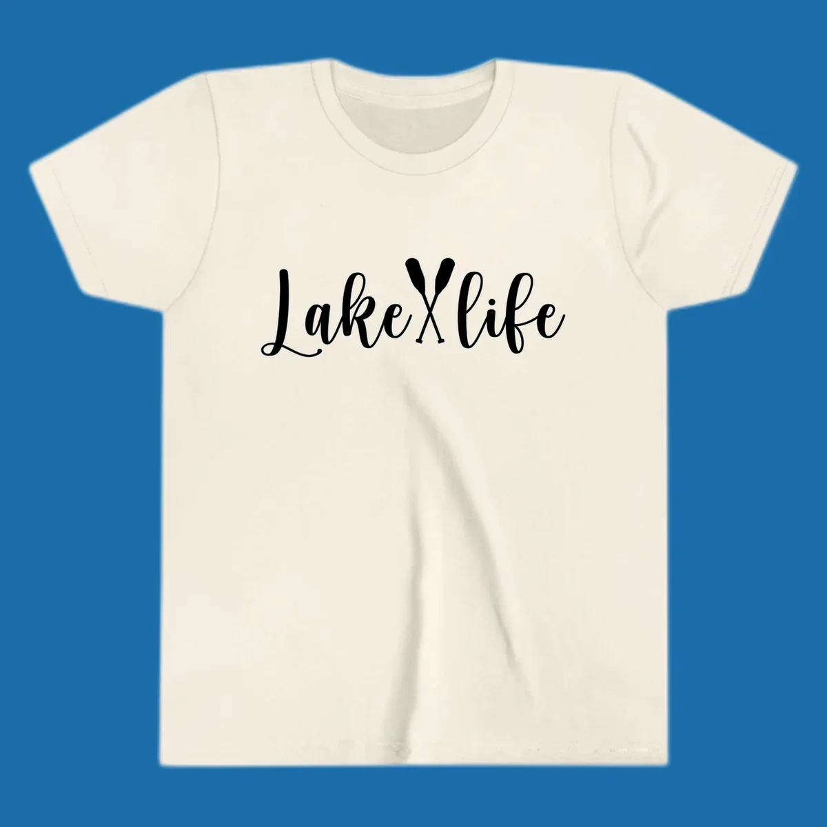 White text 'Lake Life' with crossed oars on a black background, representing lake-life-oars.