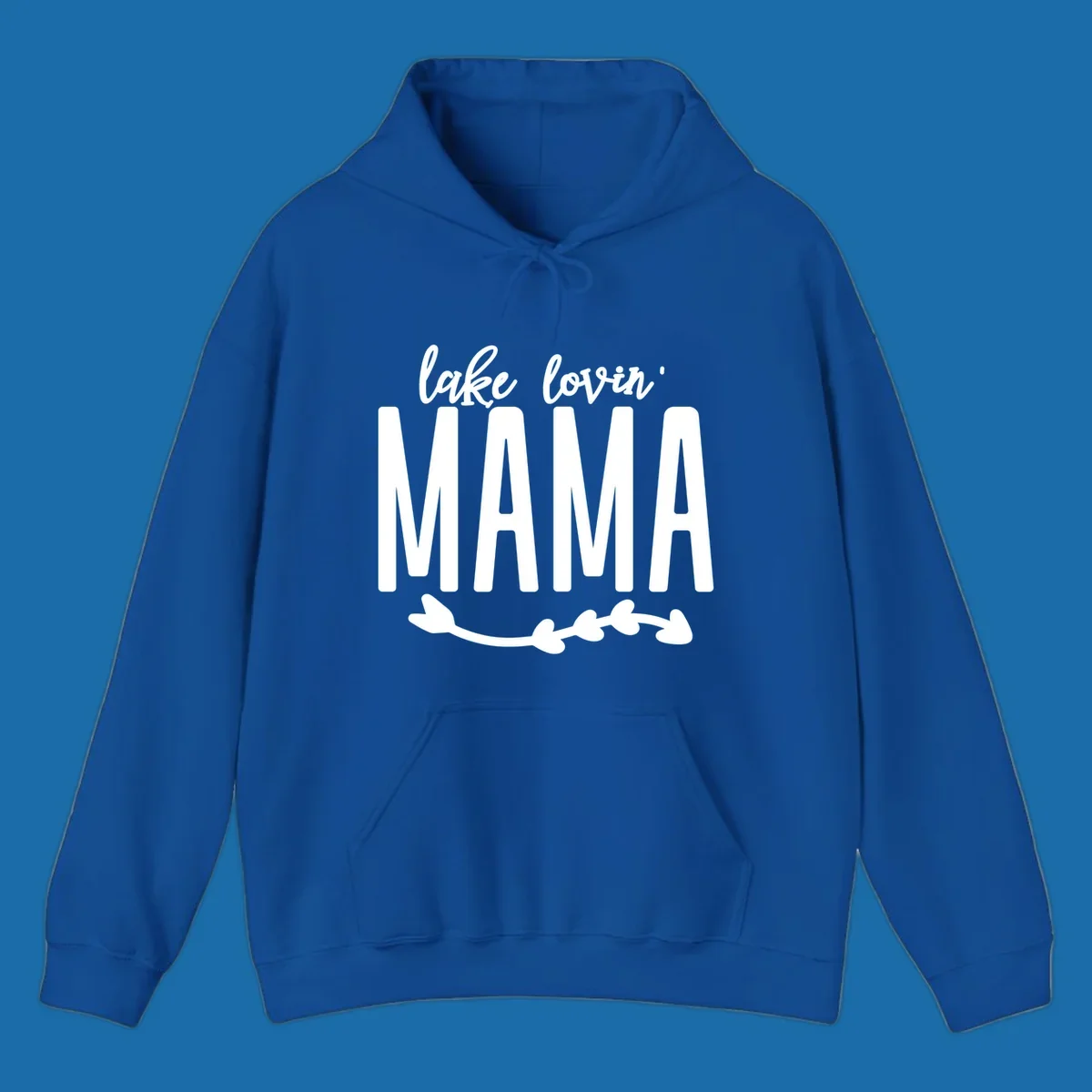 Lake lovin mama text with arrow graphic