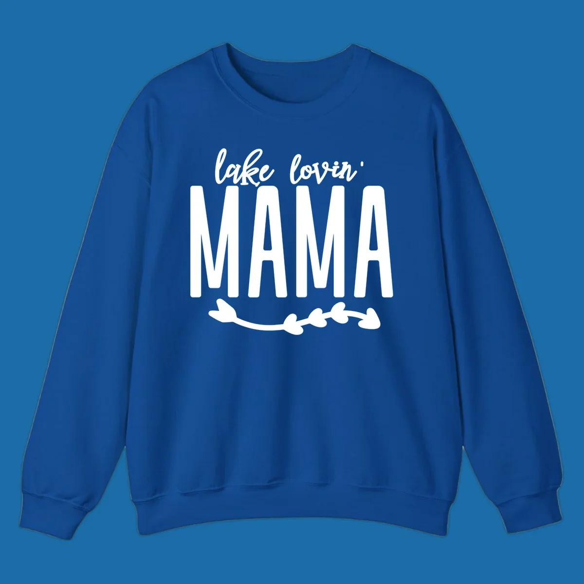 Lake lovin mama text with arrow graphic