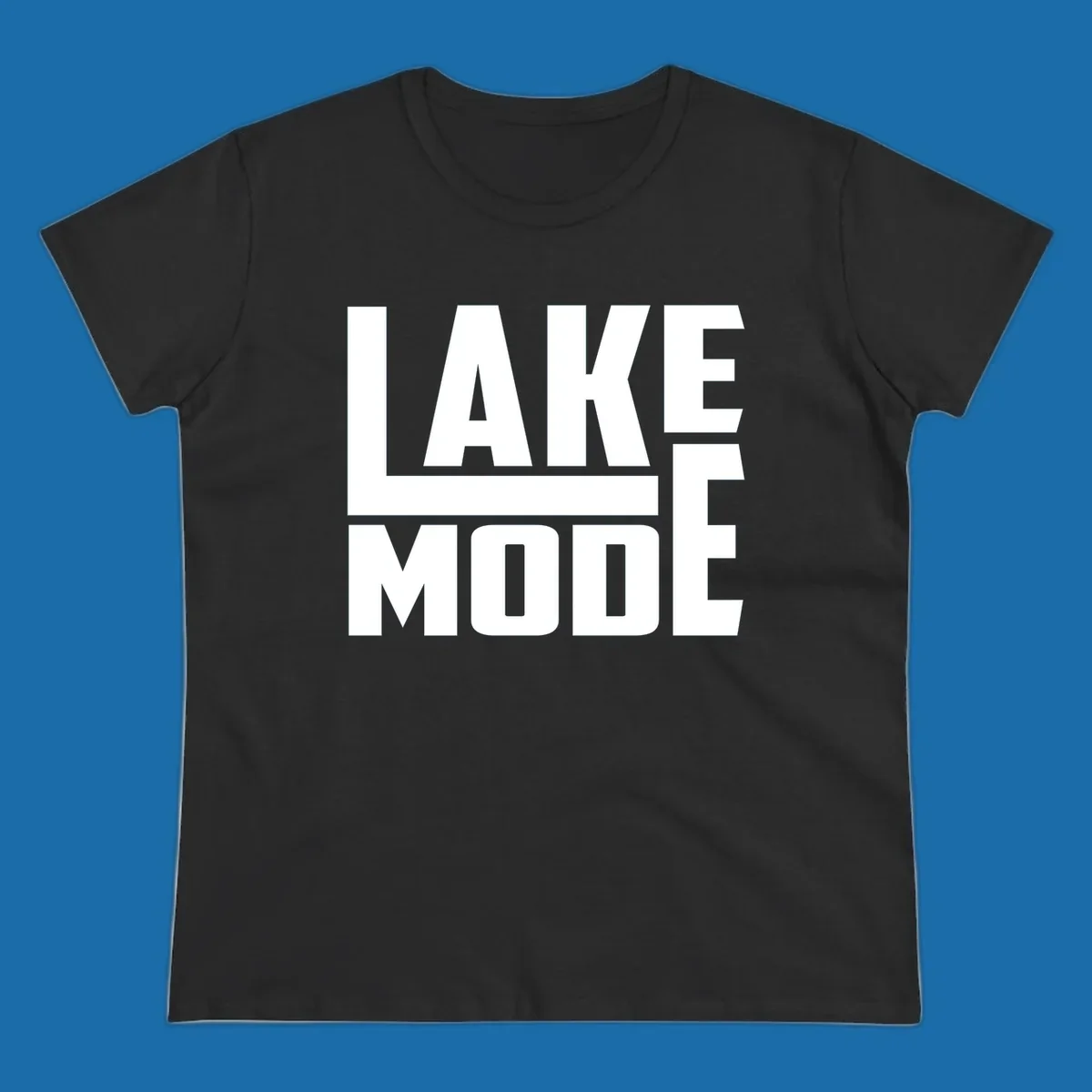 Bold white text reading LAKE MODE with a horizontal line, on a black background. lake-mode-typography