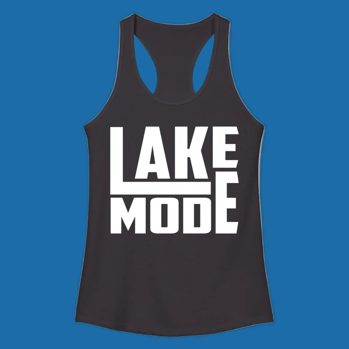 Bold white text reading LAKE MODE with a horizontal line, on a black background. lake-mode-typography