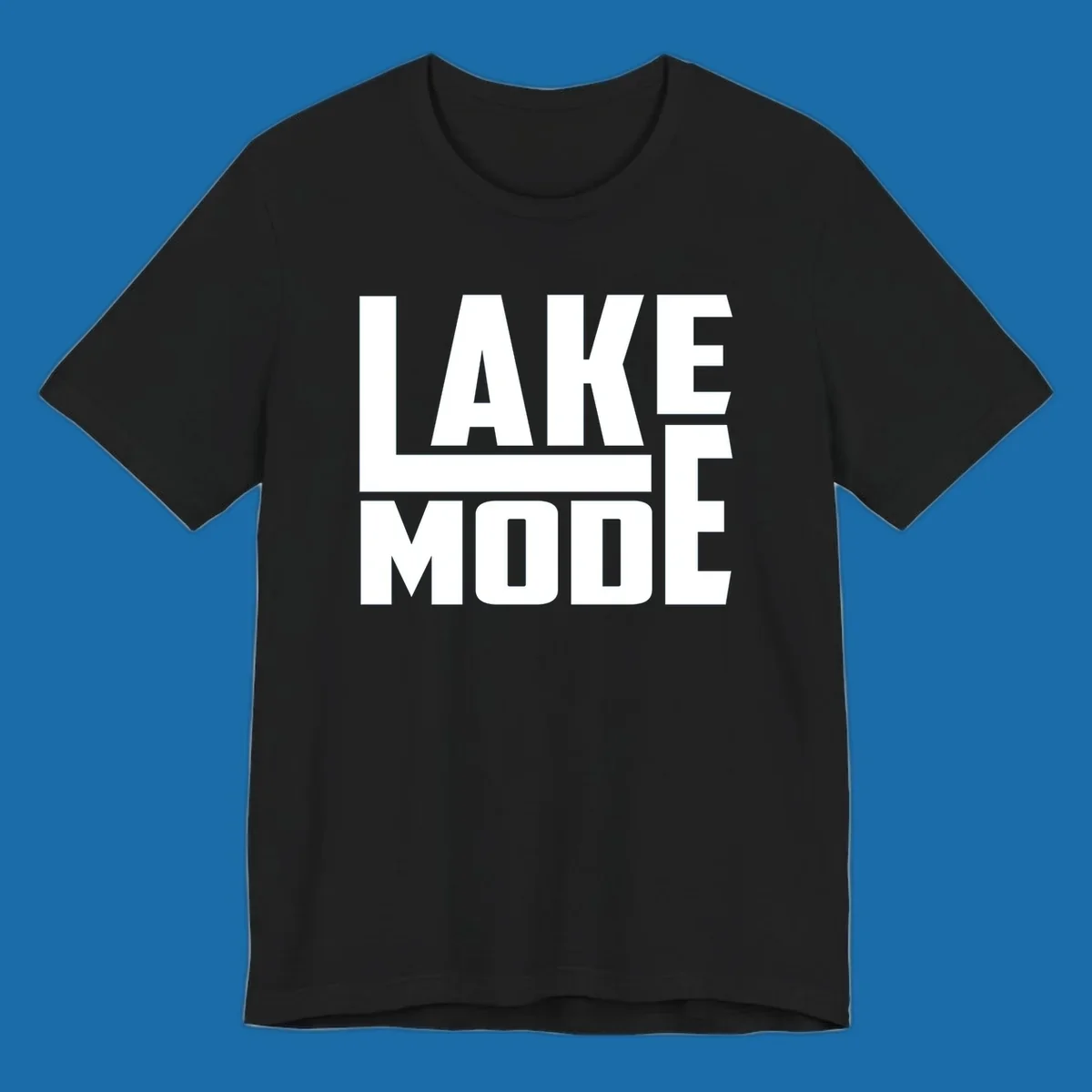 Bold white text reading LAKE MODE with a horizontal line, on a black background. lake-mode-typography
