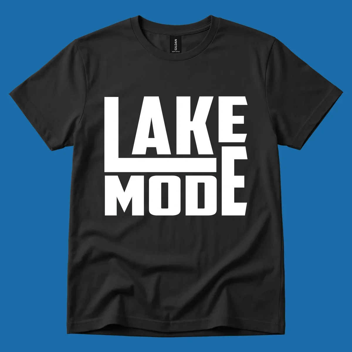 Bold white text reading LAKE MODE with a horizontal line, on a black background. lake-mode-typography