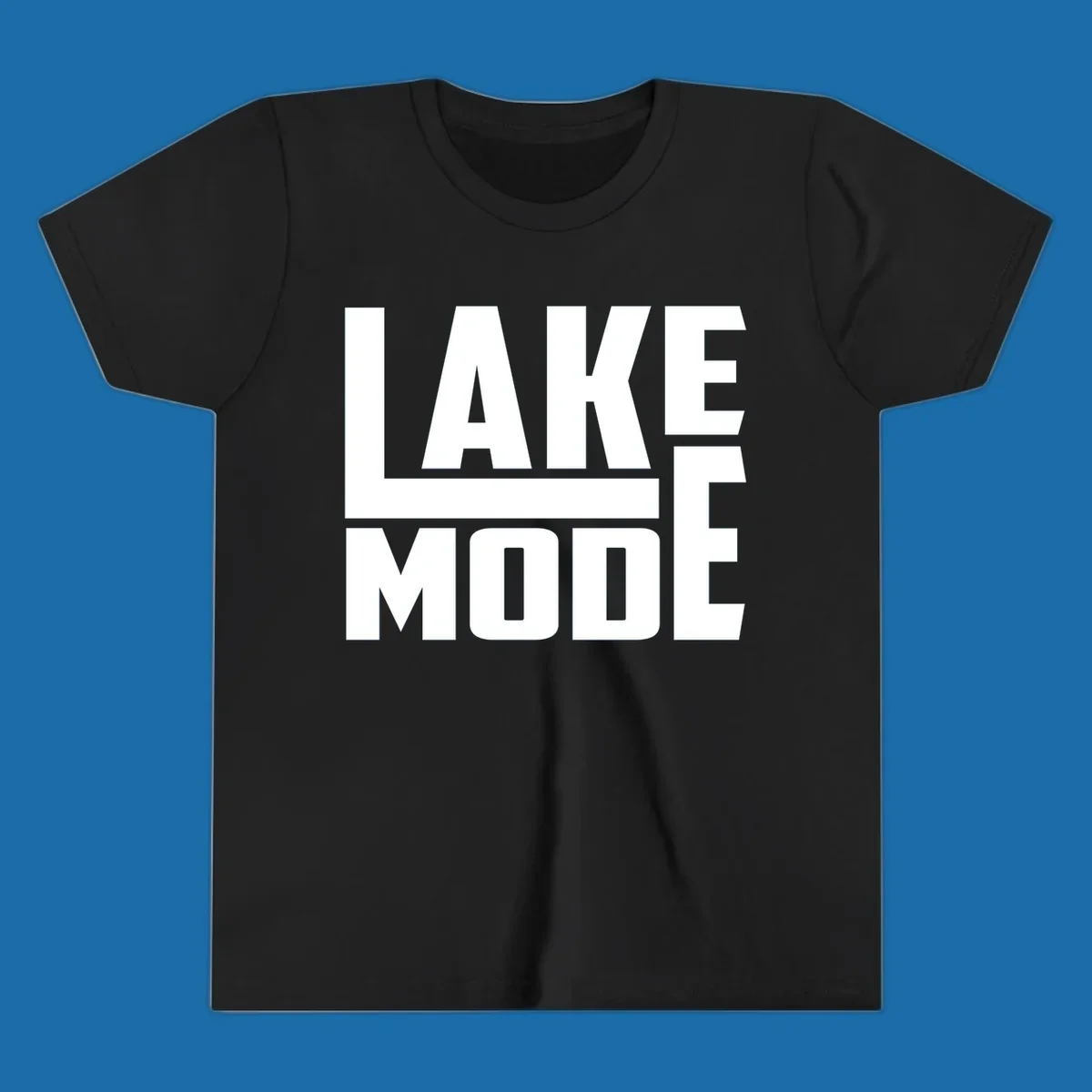 Bold white text reading LAKE MODE with a horizontal line, on a black background. lake-mode-typography