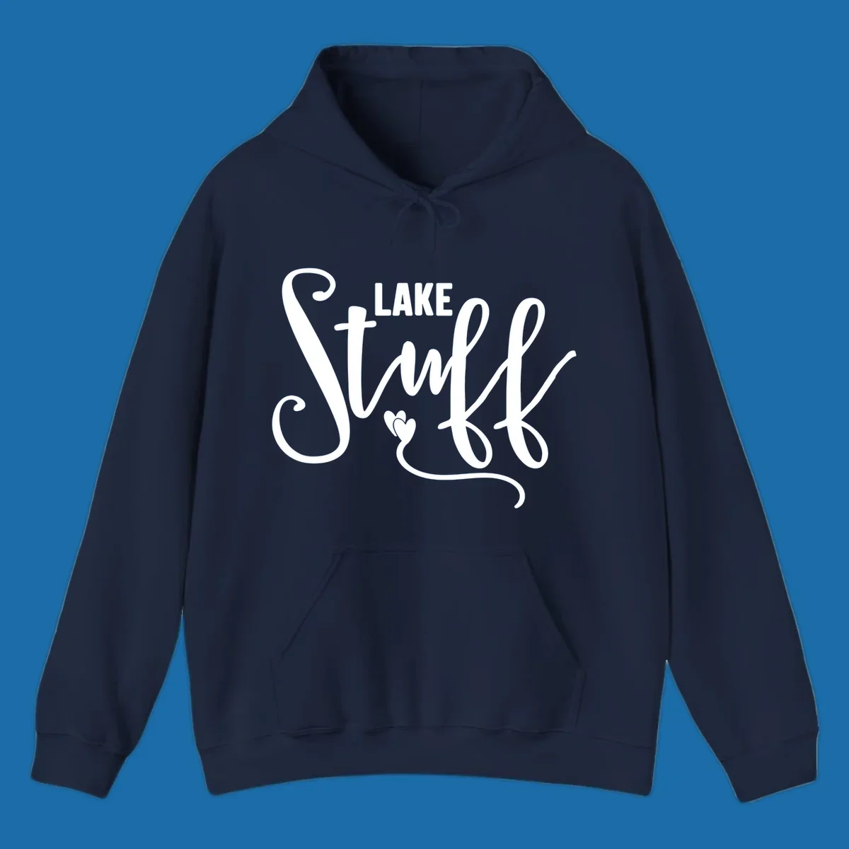 White text 'LAKE Stuff' with a heart detail, on a black background.
