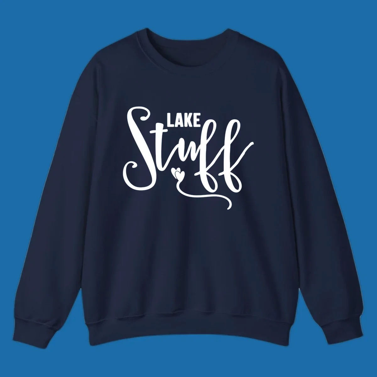 White text 'LAKE Stuff' with a heart detail, on a black background.