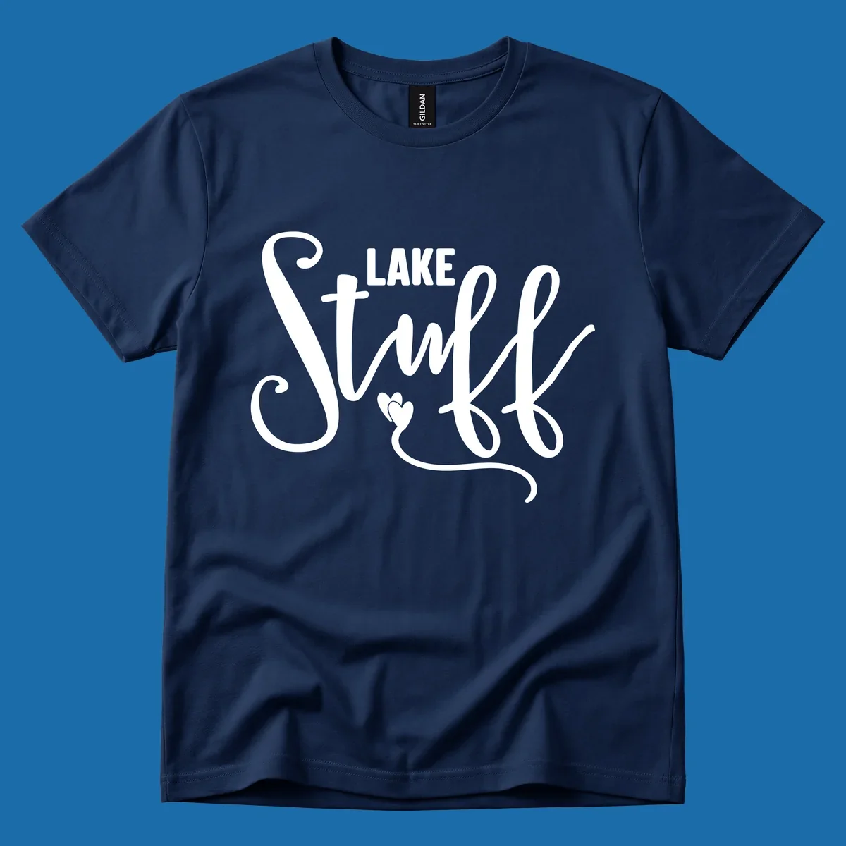 White text 'LAKE Stuff' with a heart detail, on a black background.