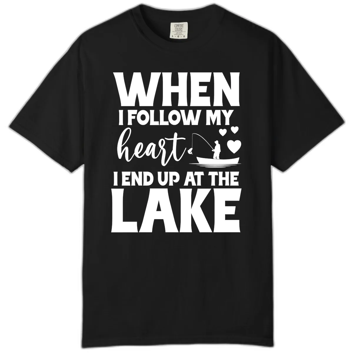 When I Follow My Heart Lake Design Comfort Color in Black