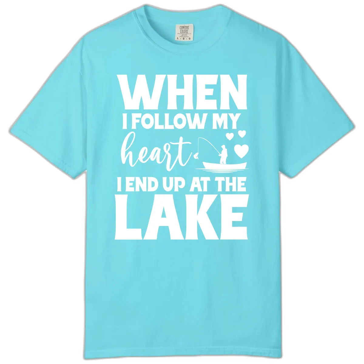 When I Follow My Heart Lake Design Comfort Color in Lagoon Blue