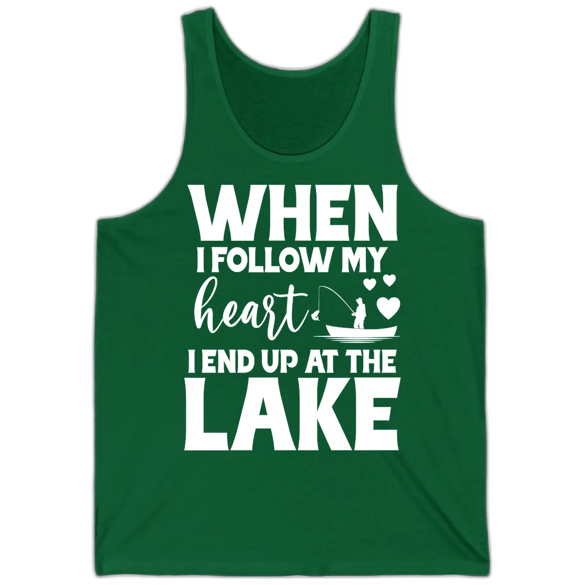 When I Follow My Heart Lake Design Tank in Kelly