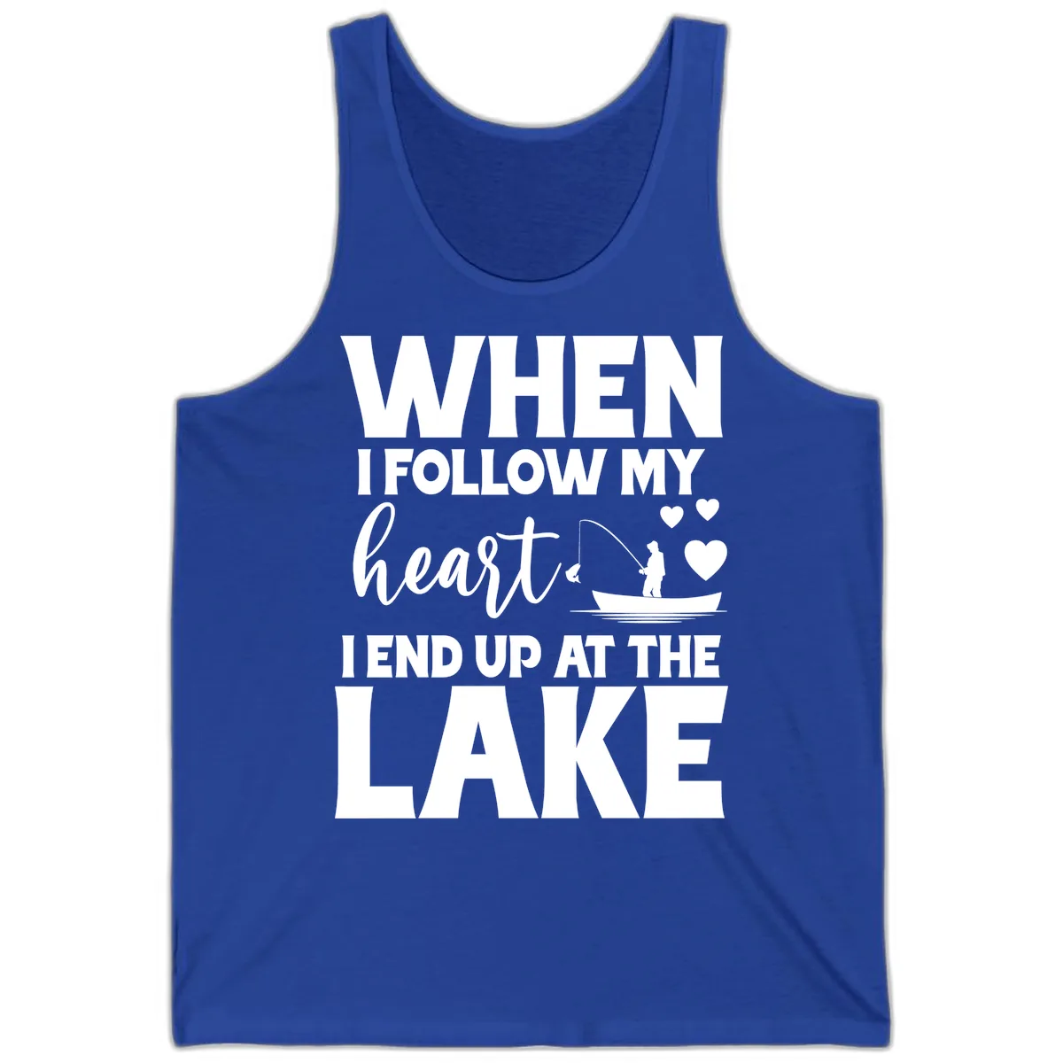 When I Follow My Heart Lake Design Tank in True Royal