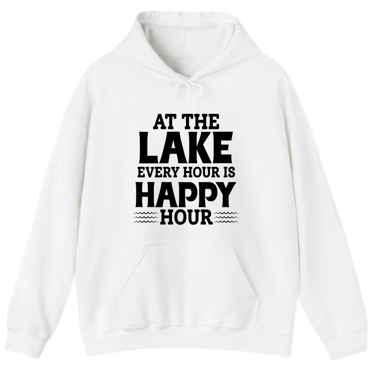 At The Lake Every Hour Is Happy Hour Hoodie in White