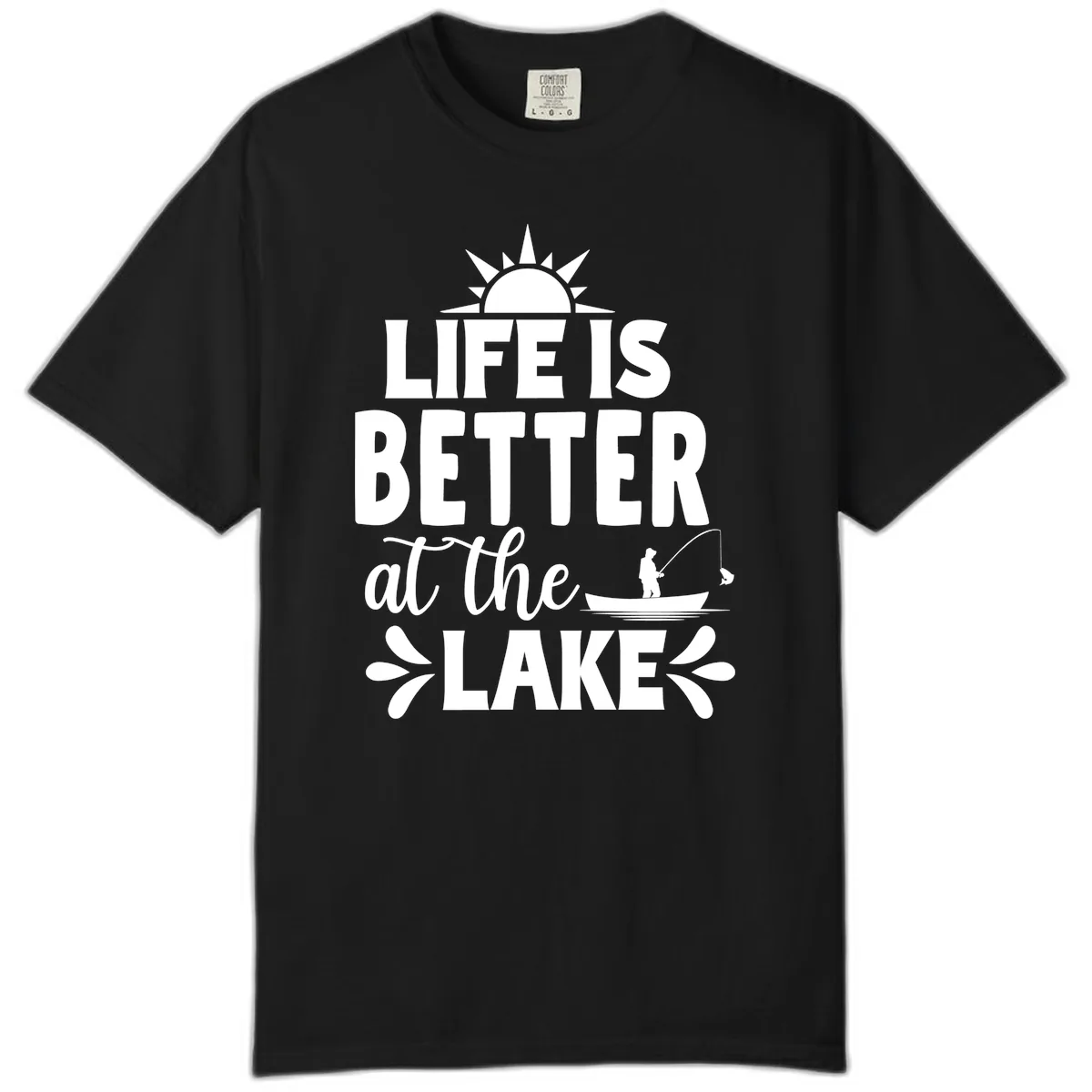 Life Is Better At The Lake Design Comfort Color in Black