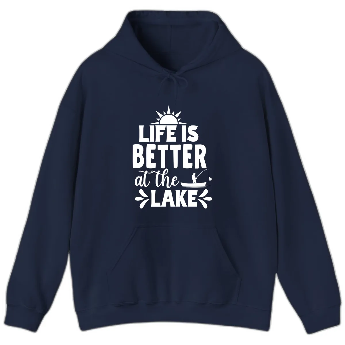 Life Is Better At The Lake Design Hoodie in Navy