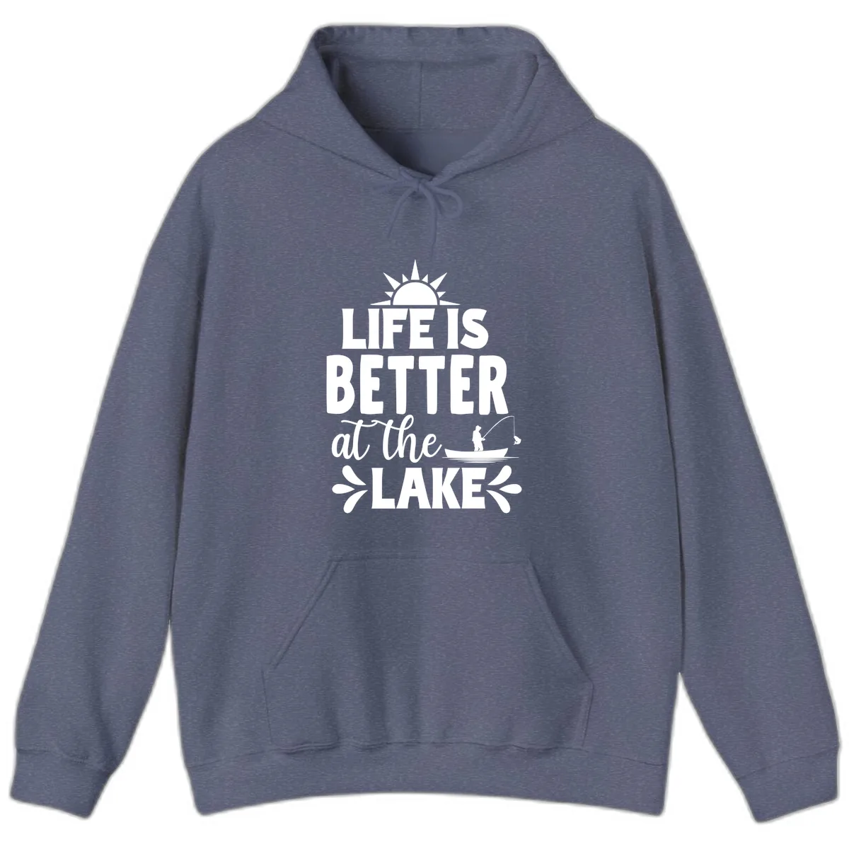 Life Is Better At The Lake Design Hoodie in Heather Navy