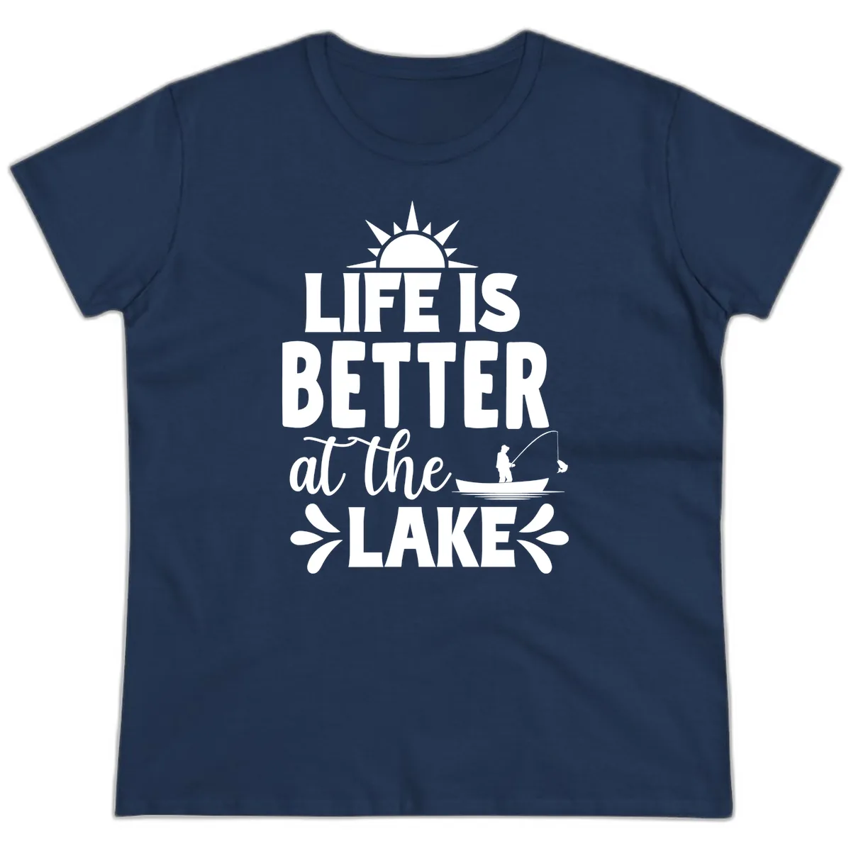 Life Is Better At The Lake Design Ladies Tee in Navy