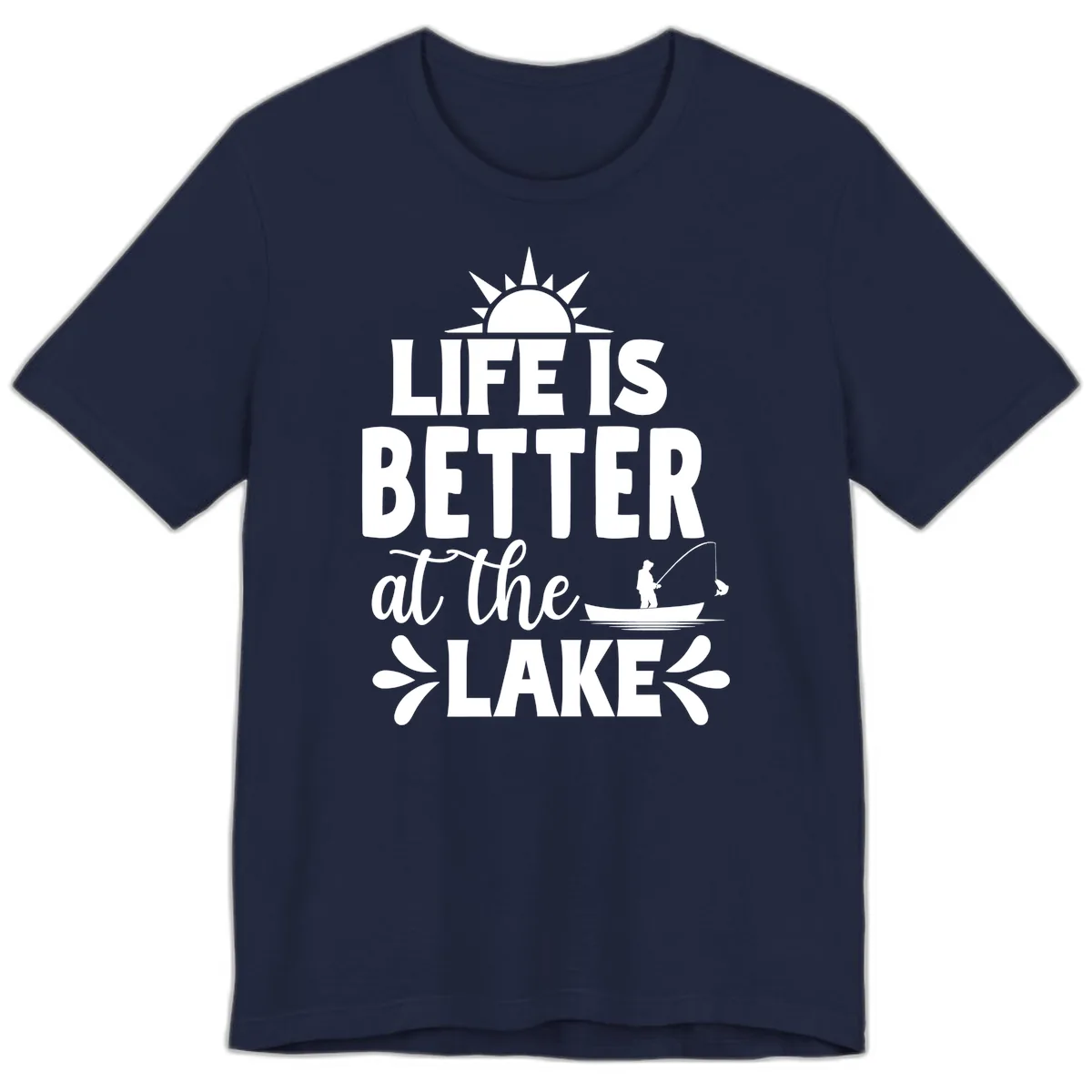 Life Is Better At The Lake Design Premium T-Shirt in Navy