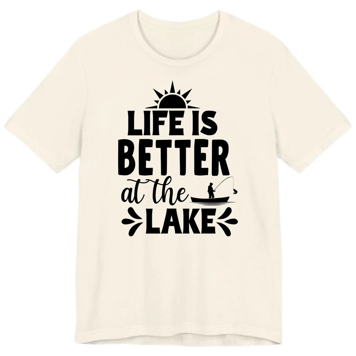Life Is Better At The Lake Design Premium T-Shirt in Natural