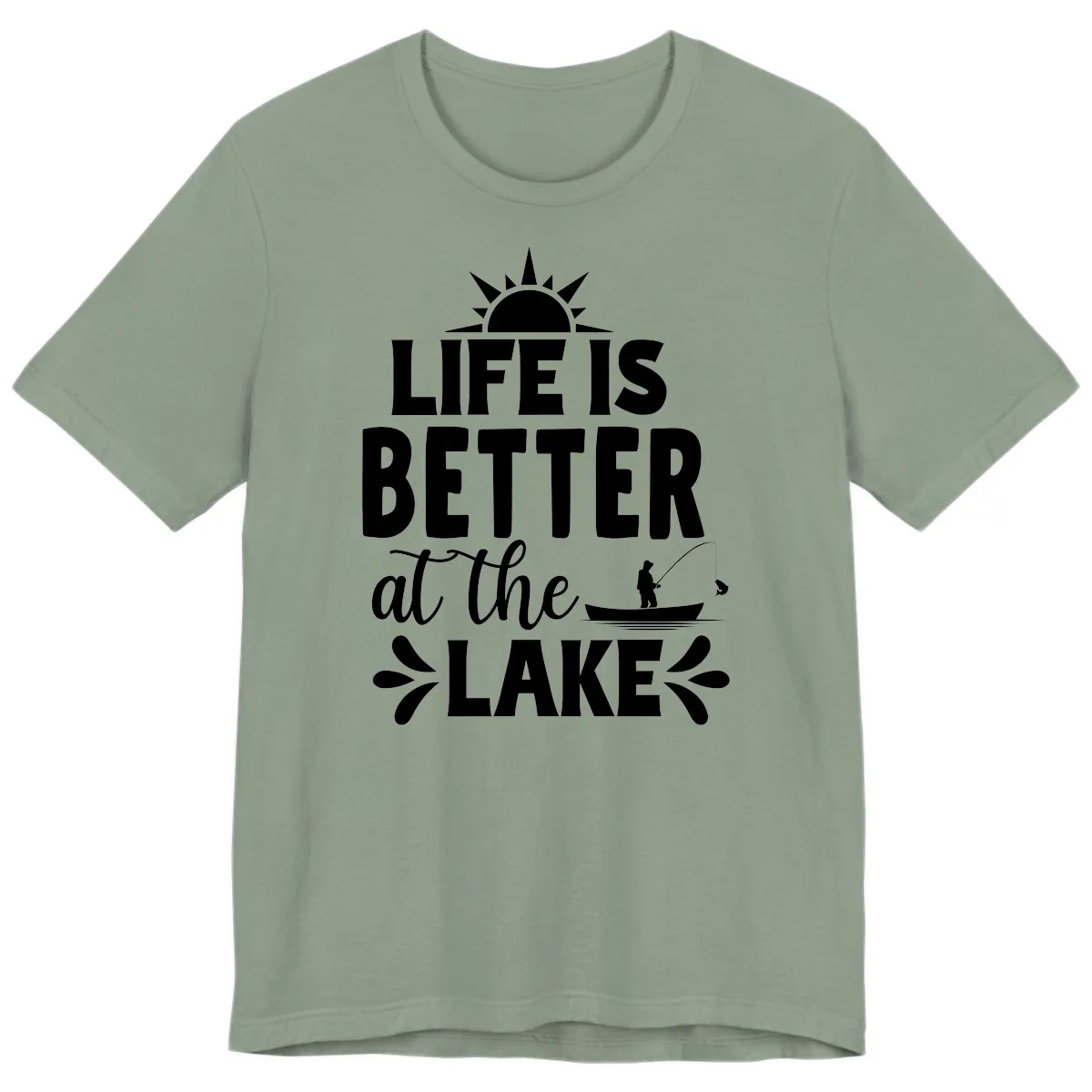 Life Is Better At The Lake Design Premium T-Shirt in Sage